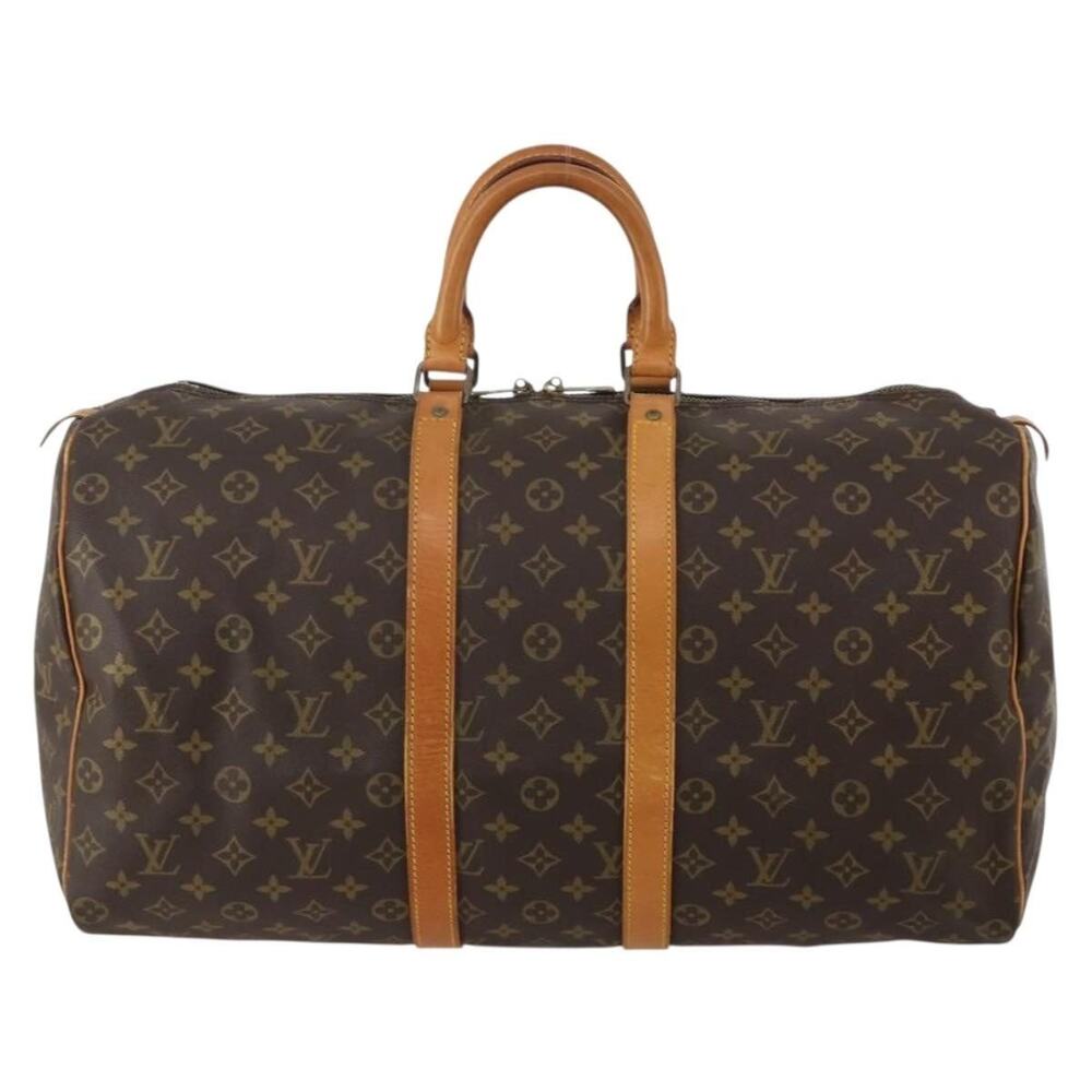 Louis Vuitton Monogram Keepall 50 Travel Bag Brown